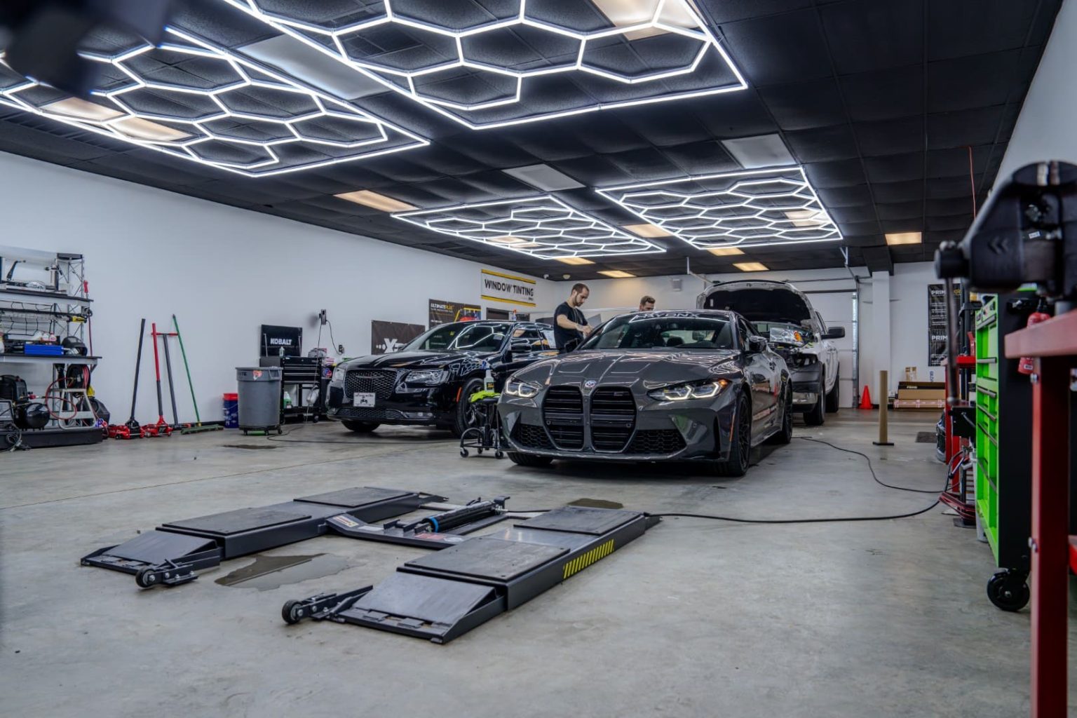 Detail work at the Fireball shop